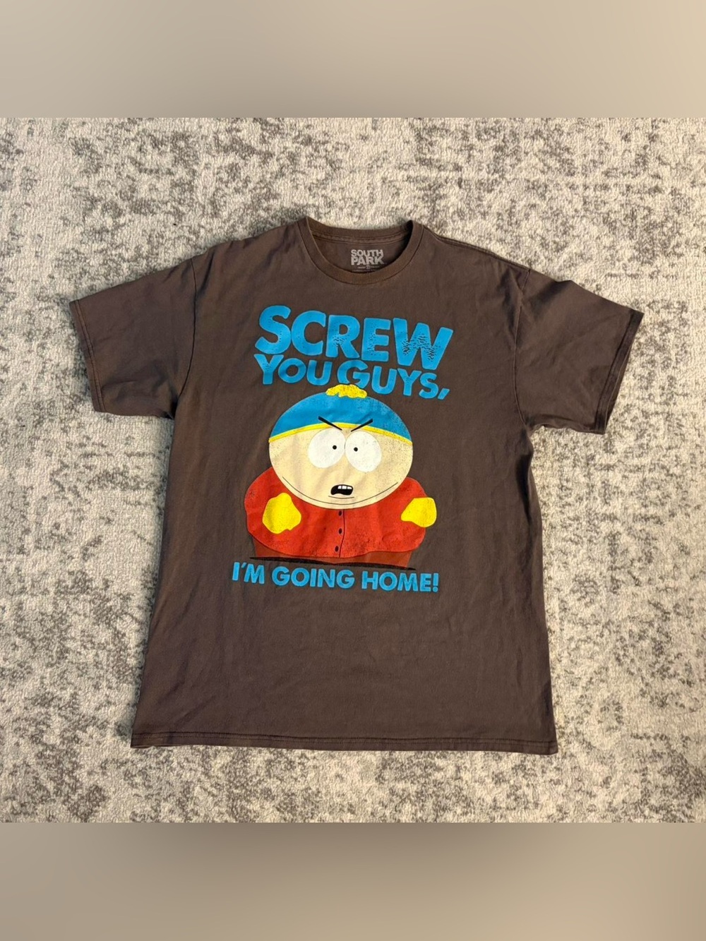 Men’s Large South Park Dark Grey Cartman Screw You Guys Tee